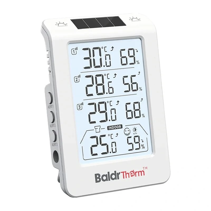 Termohigrómetro RAINPOINT BALDRTHERM B0598 de 3 canais com retroiluminação automática