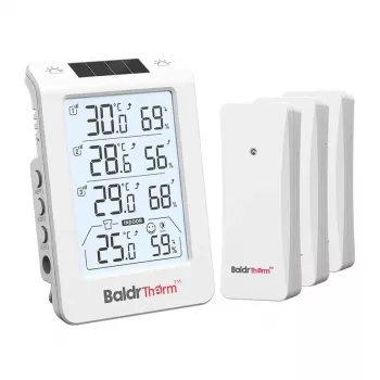 Termohigrómetro RAINPOINT BALDRTHERM B0598 de 3 canais com retroiluminação automática