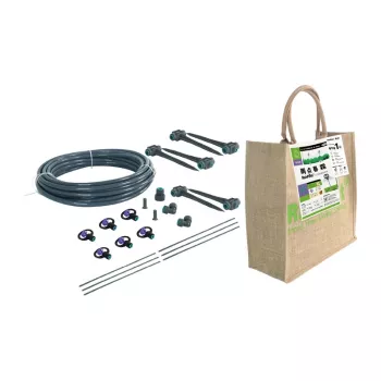 Conjunto de rega por aspersão RAINPOINT - sistema de rega completo com 2 aspersores reguláveis, engate rápido, adaptador de torneira