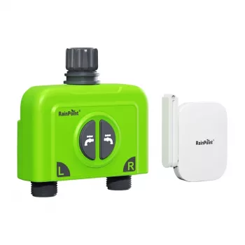 RainPoint Controlador de rega WiFi de 2 zonas com gateway