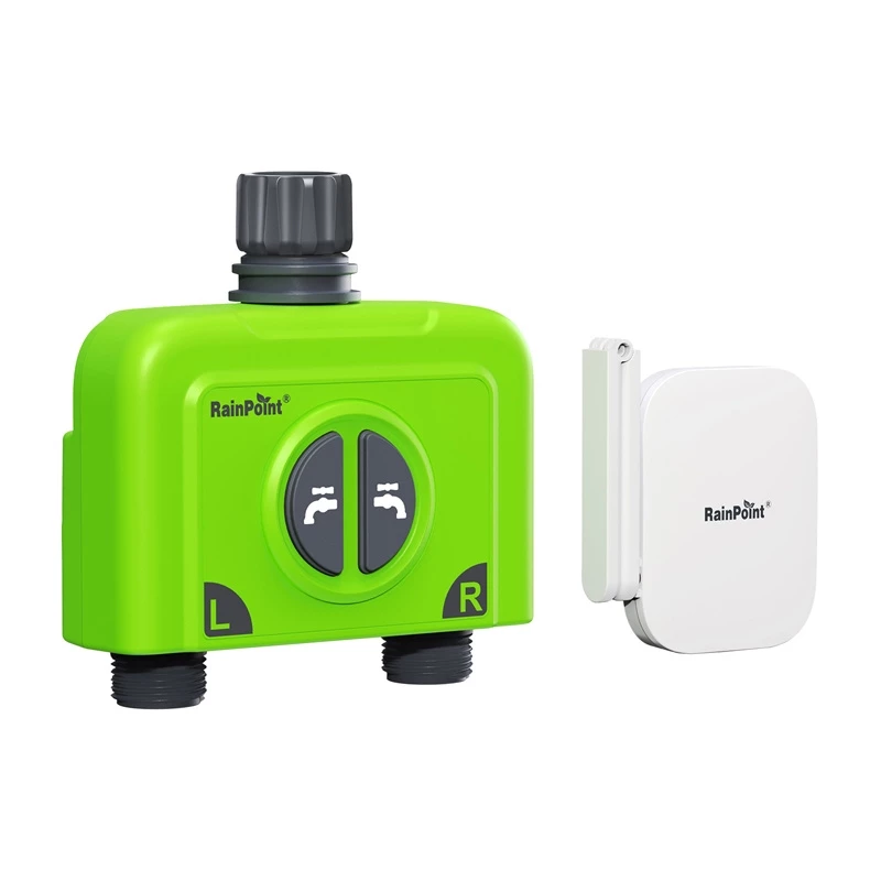 RainPoint Controlador de rega WiFi de 2 zonas com gateway
