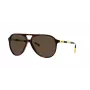 Óculos de sol Ralph Lauren PH4173-500373 para homem, retangulares, Havana, lentes castanhas, 59/14/140 mm