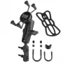 Suporte de telemóvel X-Grip para guiador de mota RAM MOUNTS com base em U (RAM-B-174-UN7)