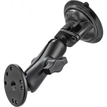 RAM Mounts suporte com ventosa e adaptador AMPS – esfera B (1 polegada), base em losango, braço médio, base redonda (RAM-B-166-202U)