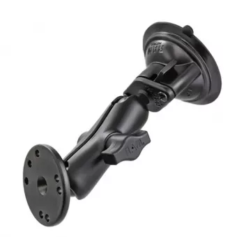 RAM Mounts suporte com ventosa e adaptador AMPS – esfera B (1 polegada), base em losango, braço médio, base redonda (RAM-B-166-202U)