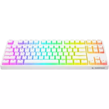 Rampage Ghost TKL teclado mecânico Huano Red Switch branco