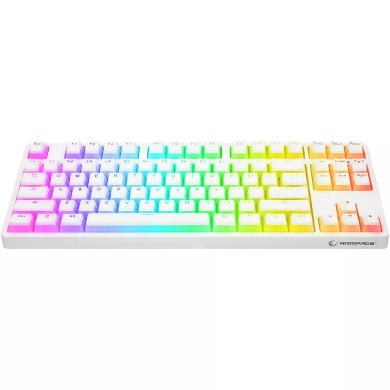 Rampage Ghost TKL teclado mecânico Huano Red Switch branco