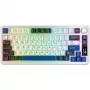 Rampage Quell Pro Teclado mecânico wireless 75% com ecrã TFT, Gasket Mount, Hot-Swap, 2.4G + BT, branco