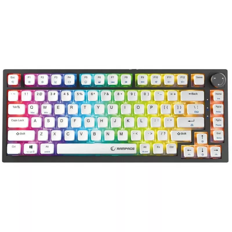Teclado gaming com fios Rampage Zenith Pro 8000Hz, efeito Hall, RGB, Gateron KS-20, preto
