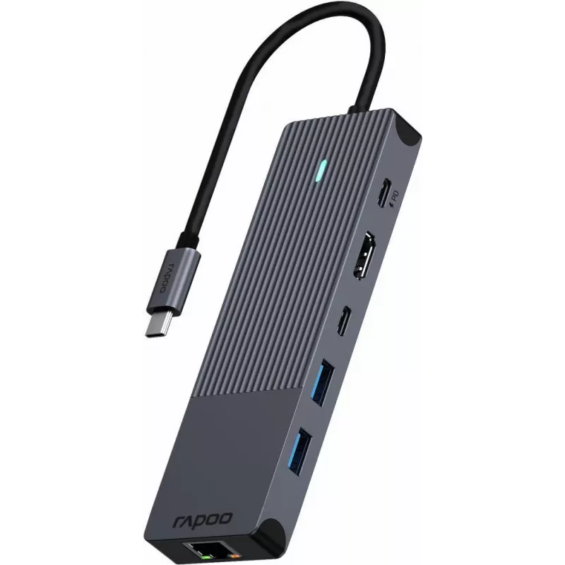 Rapoo UCM-2002 Adaptador USB-C, HDMI, RJ-45, USB 3.2 Gen 1 (00217689)