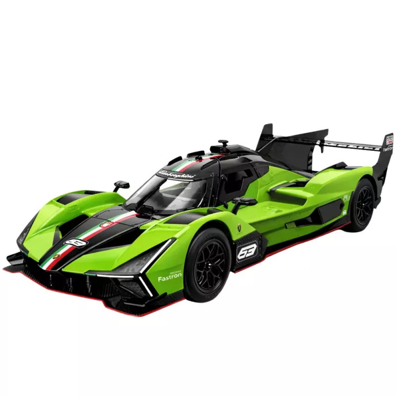 Carro de corrida RC Rastar Lamborghini SC63 com controlo remoto verde 1:14