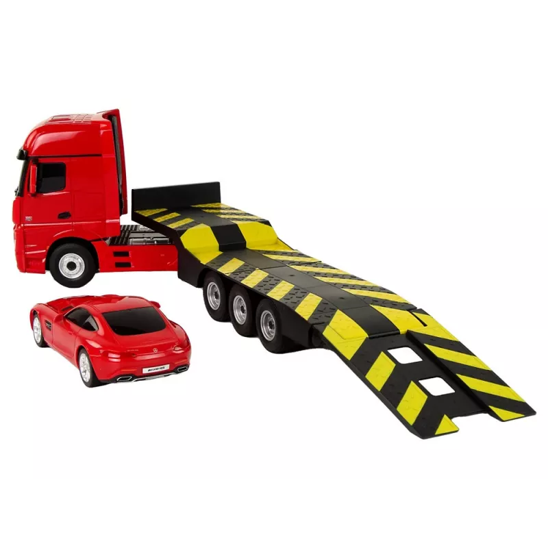 RASTAR Camião de reboque R/C Mercedes-Benz 1:26 vermelho