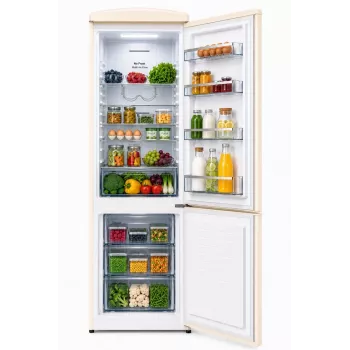 Combinado frigorífico-congelador retro Ravanson LKK-315RC 315L Total No Frost Creme