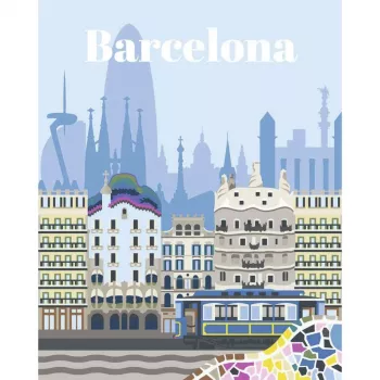 RAVENSBURGER CreArt Pintar por Números Conjunto - Barcelona Colorida