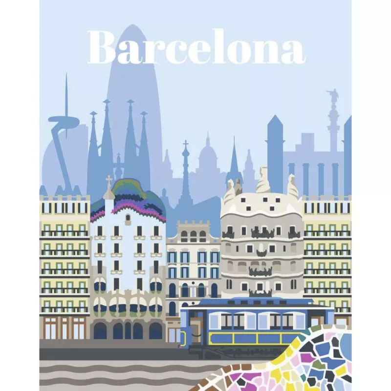 RAVENSBURGER CreArt Pintar por Números Conjunto - Barcelona Colorida