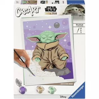Ravensburger CreArt Star Wars - Grogu em meditação Pintar por números