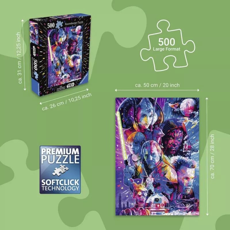 Ravensburger Puzzle Star Wars Hyperspace Collection: The Phantom Menace (500 peças, peças grandes)