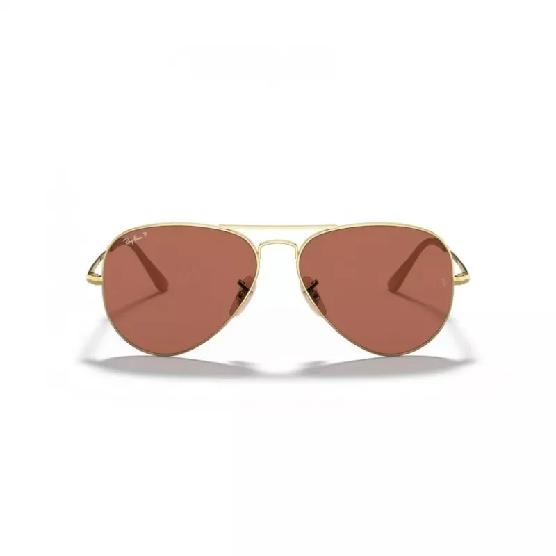 Óculos de sol Ray-Ban Aviator Metal II RB36899064AF5 dourado castanho degradê 58mm