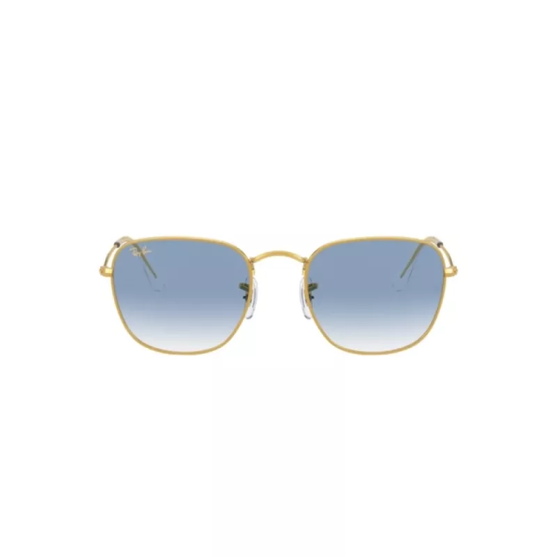 Óculos de sol Ray-Ban Frank Metal RB385791963F5 dourado azul-claro degradê 51mm