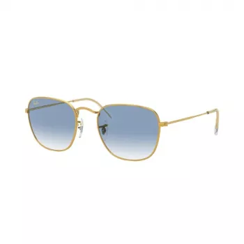 Óculos de sol Ray-Ban Frank Metal RB385791963F5 dourado azul-claro degradê 51mm