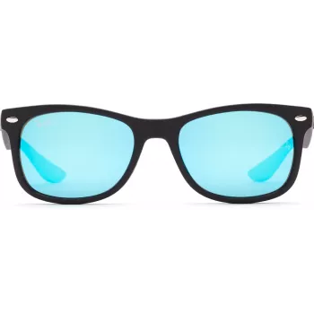 Óculos de sol Ray-Ban Junior RJ9052S100S55 - armação preta brilhante, lentes espelhadas azul-claro, 48 mm