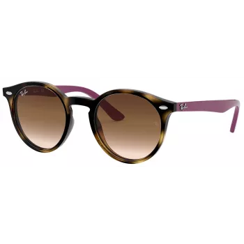 Ray-Ban Junior RJ9064S447041 óculos de sol de criança, armação azul transparente, lentes cinzento degradê, 44/19/130 mm