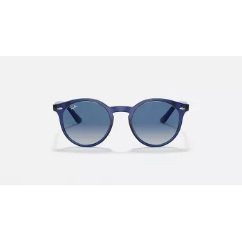 Óculos de sol de criança Ray-Ban Junior RJ9064S447062, armação azul transparente, lentes cinzentas degradê, 44 mm