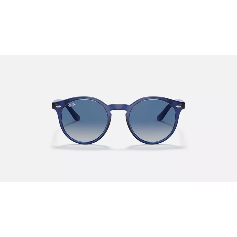 Óculos de sol de criança Ray-Ban Junior RJ9064S447062, armação azul transparente, lentes cinzentas degradê, 44 mm