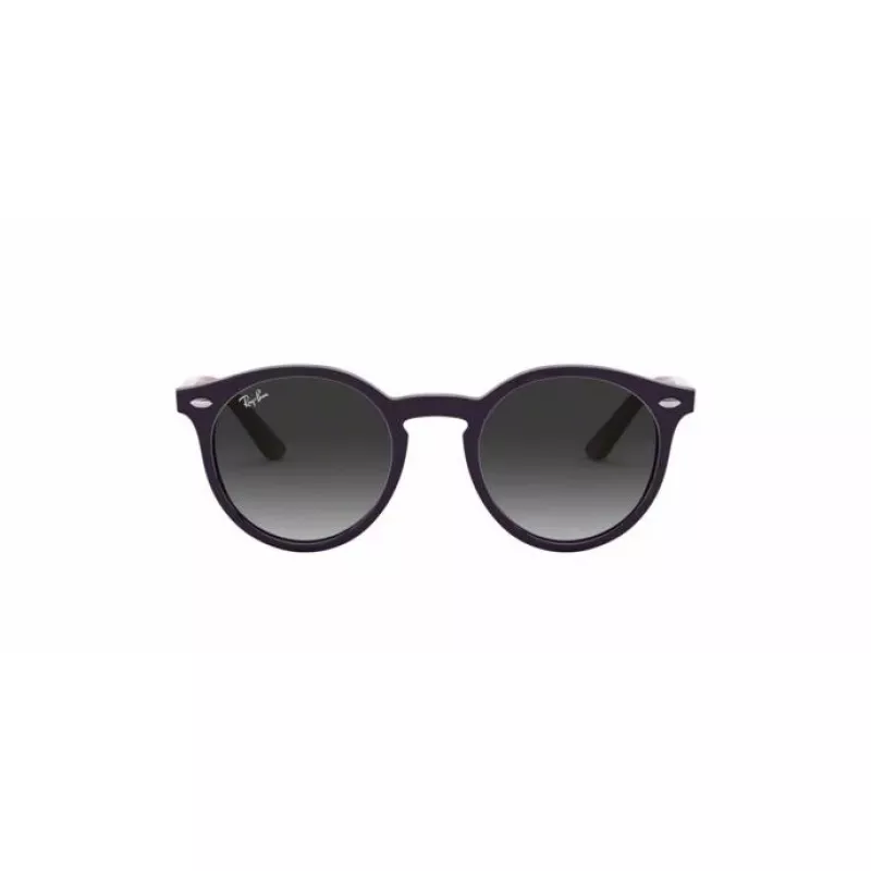 Óculos de sol Ray-Ban Junior RJ9064S70218G criança, redondos, armação rosa transparente, lentes cinzentas degradê, 44 mm