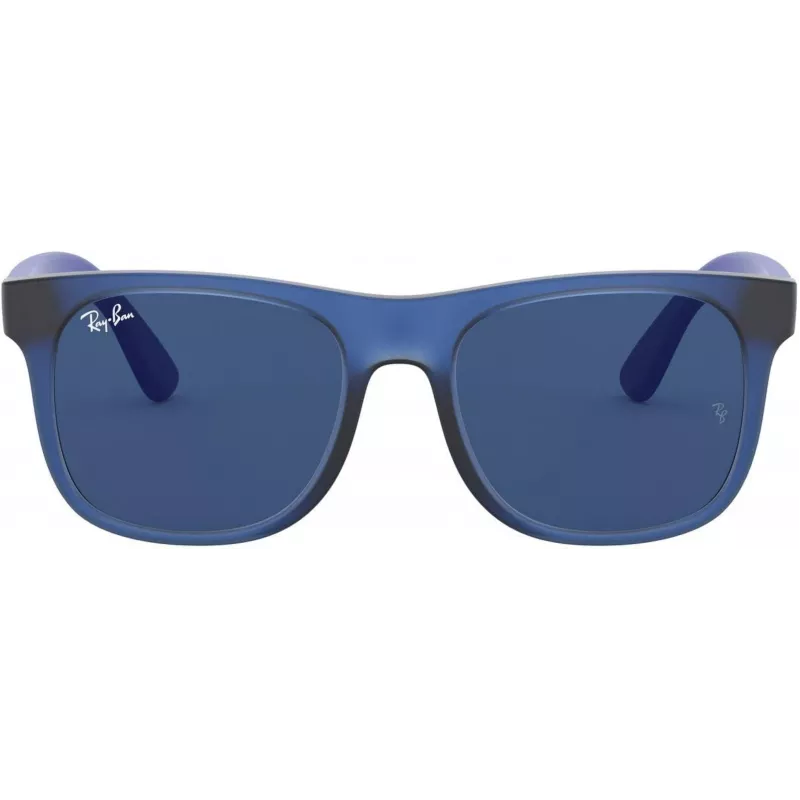 Ray-Ban Junior RJ9069S706080 óculos de sol de criança Phantos azul transparente cinzento Classic 48mm