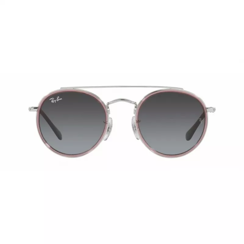 Ray-Ban Junior RJ9647S2908G4 óculos de sol de criança, quadrados, armação cinzenta transparente, lentes degradê cinzentas, 46 mm de largura da lente