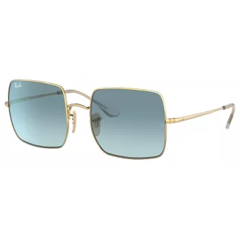 Óculos de sol Ray-Ban RB1971-001-3M Square 1971 armação dourada lentes verdes Classic G-15 54mm