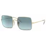 Óculos de sol Ray-Ban RB1971-001-3M Square 1971 armação dourada lentes verdes Classic G-15 54mm
