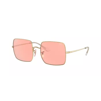 Óculos de sol Ray-Ban RB1971 Square 1971 Classic dourado rosa-castanho degradê 54mm