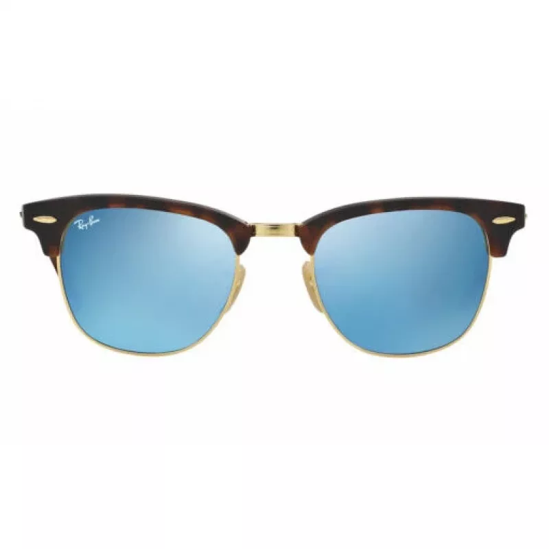 Óculos de sol Ray-Ban RB3016 Clubmaster 51/21/145 Havana verde espelhado prateado