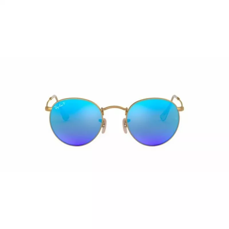 Óculos de sol Ray-Ban RB3447 Round Metal dourado/laranja flash 50mm