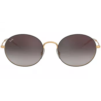 Ray-Ban RB3594-9114U0 Óculos de sol hexagonais unissexo 53/20/145 mm Armação dourada Lentes castanhas degradê