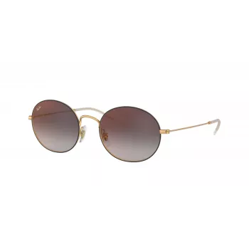 Ray-Ban RB3594-9114U0 Óculos de sol hexagonais unissexo 53/20/145 mm Armação dourada Lentes castanhas degradê