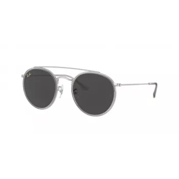 Óculos de sol redondos unissexo Ray-Ban RB3647N 9211B1 armação dourada lente azul degradê 51mm
