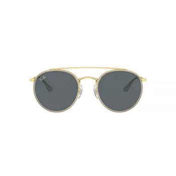 Ray-Ban RB3647N Óculos de sol Round Double Bridge armação cobre lentes degradê azul-claro 51mm