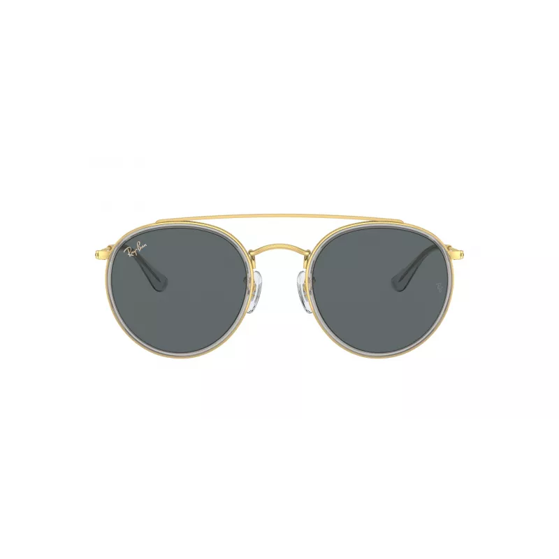 Ray-Ban RB3647N Óculos de sol Round Double Bridge armação cobre lentes degradê azul-claro 51mm