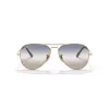 Óculos de sol Ray-Ban RB3689 Aviator Titanium armação dourada lente verde G-15 58mm