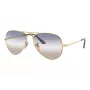 Óculos de sol Ray-Ban RB3689 Aviator Titanium armação dourada lente verde G-15 58mm