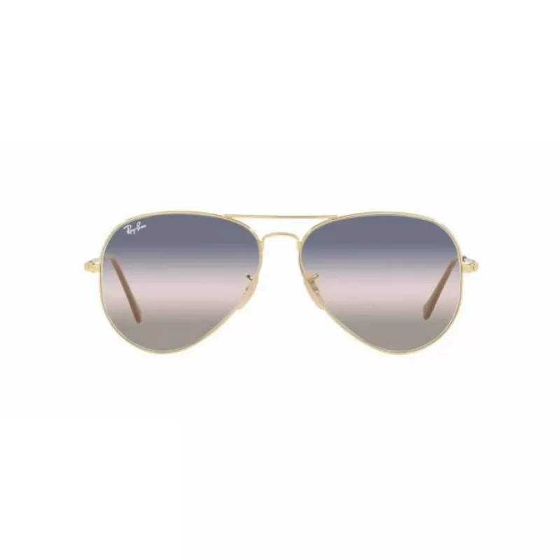 Óculos de sol Ray-Ban RB3689001GE55 Aviator unissexo 55/14/140 mm dourado titânio castanho degradê