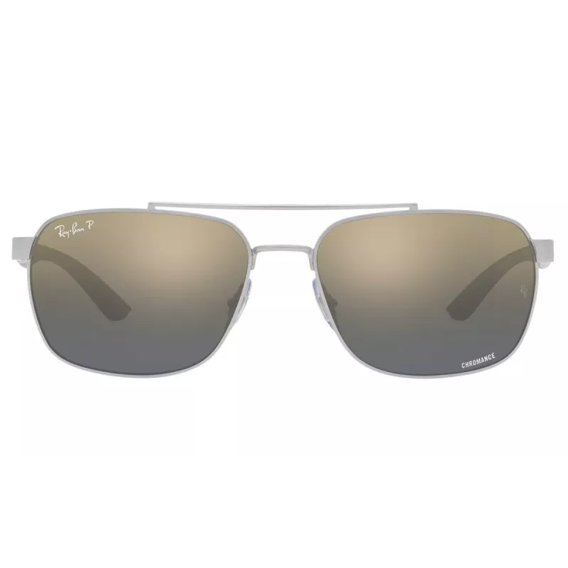 Ray-Ban RB3701003J059 óculos de sol de homem armação de metal dourada lentes verde/azul degradê 59mm