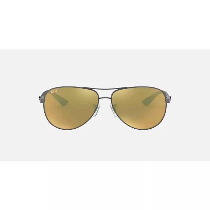 Óculos de sol Ray-Ban RB8313 Chromance Aviator gunmetal verde espelhado polarizados 61mm