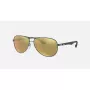 Óculos de sol Ray-Ban RB8313 Chromance Aviator gunmetal verde espelhado polarizados 61mm