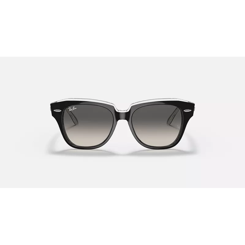 Óculos de sol de criança Ray-Ban RB9186S 711611 armação azul transparente lente cinzenta degradê 46mm