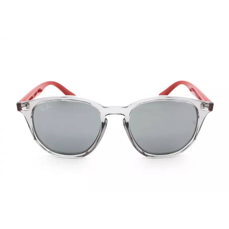 Óculos de sol Ray-Ban RJ9070S70636G criança armação de propionato cinzento transparente lente degradê azul claro 46mm