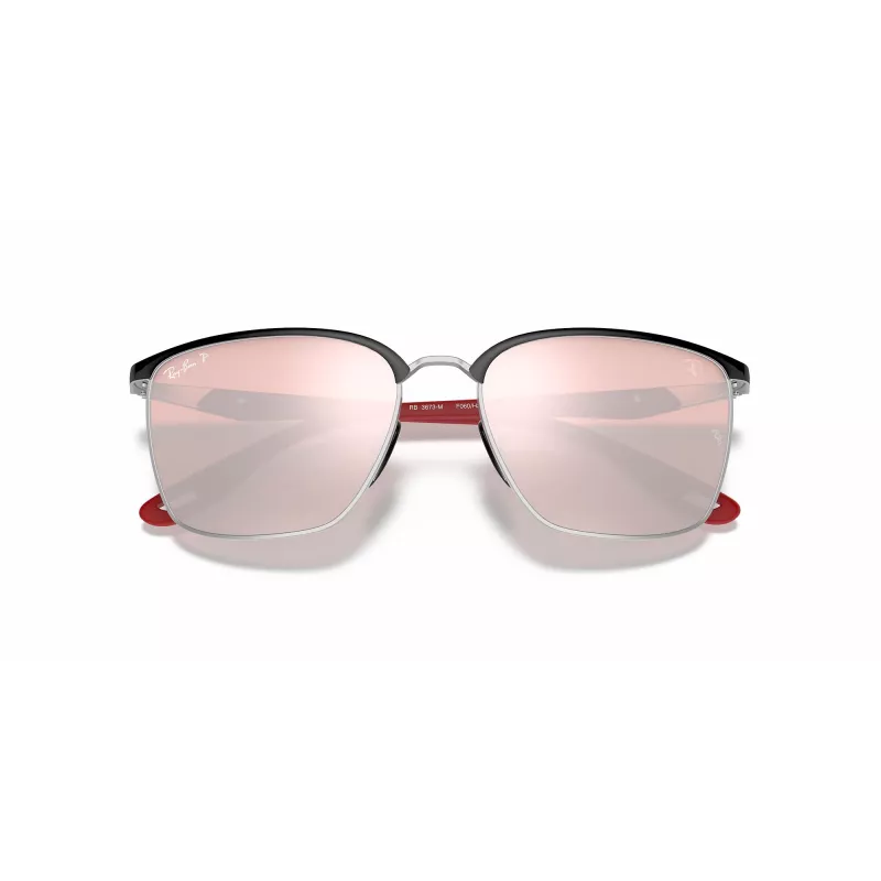Ray-Ban Unissexo RB3673MF060H2 Óculos de sol geométricos dourados com lentes azul-escuro, 56 mm